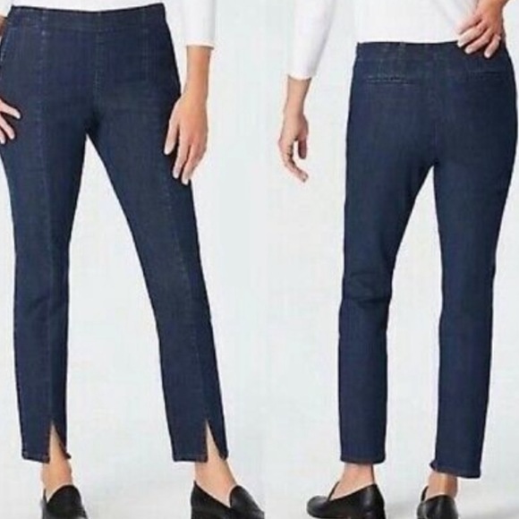 J. Jill Authentic Fit Front Slit Ankle Denim Jeans Size 14 - Picture 1 of 12